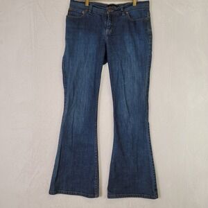 Y2K Western Boot Cut Blue Denim Jeans Sexy Drew Fit Sz 10R Boho Biker 34x29 Low